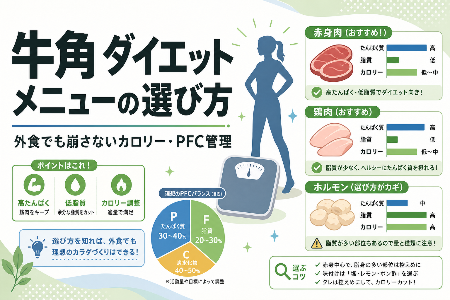 牛角 ダイエット メニューの選び方|外食でも崩さないカロリー・PFC管理