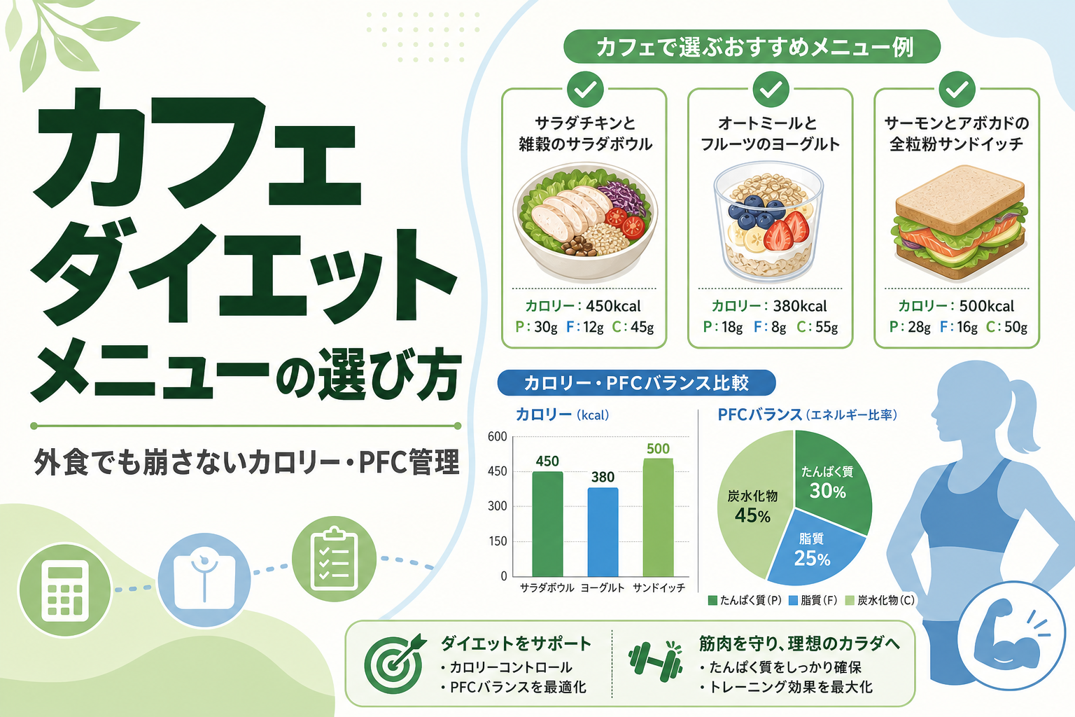 カフェ ダイエット メニューの選び方|外食でも崩さないカロリー・PFC管理