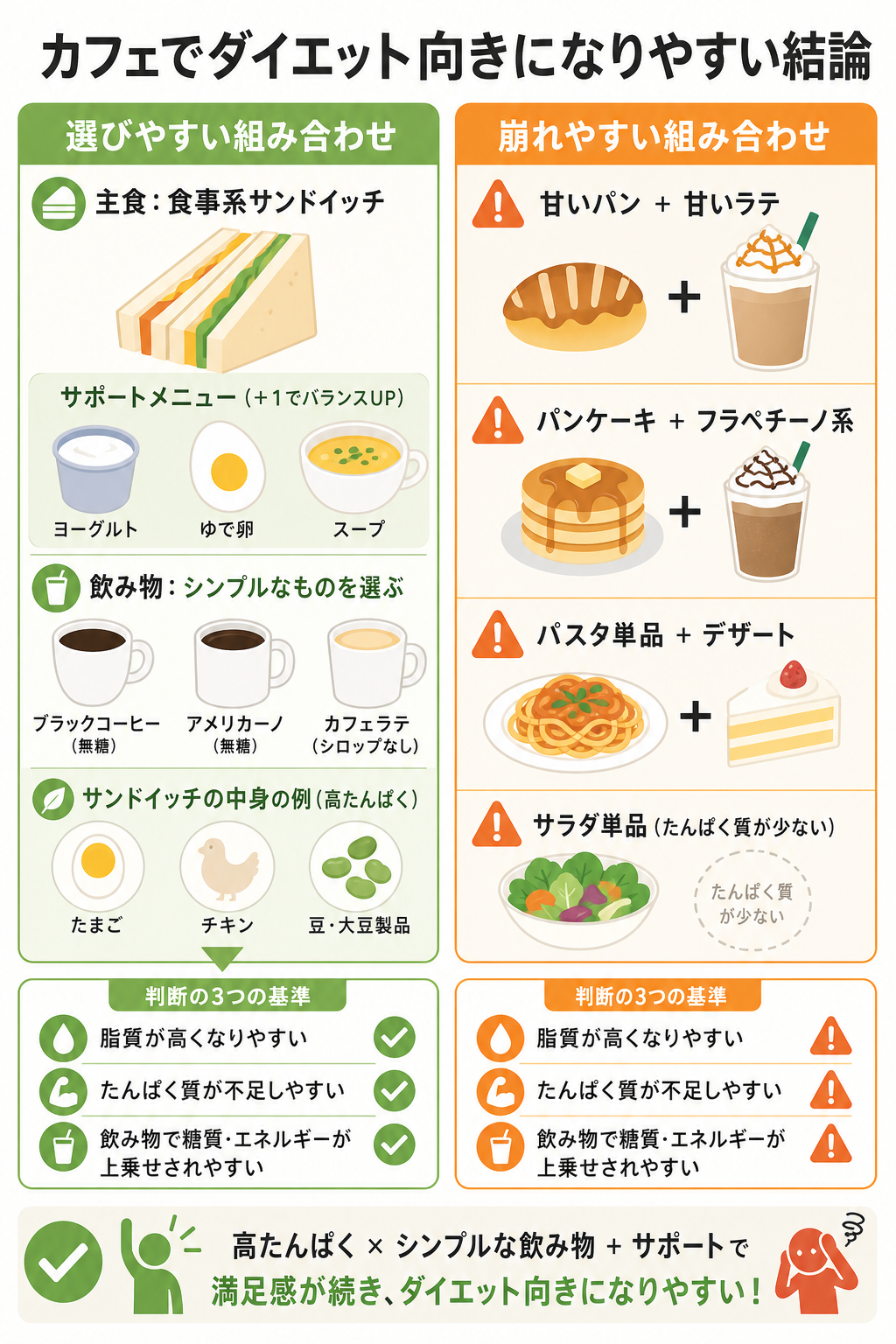 カフェでダイエット向きになりやすい結論