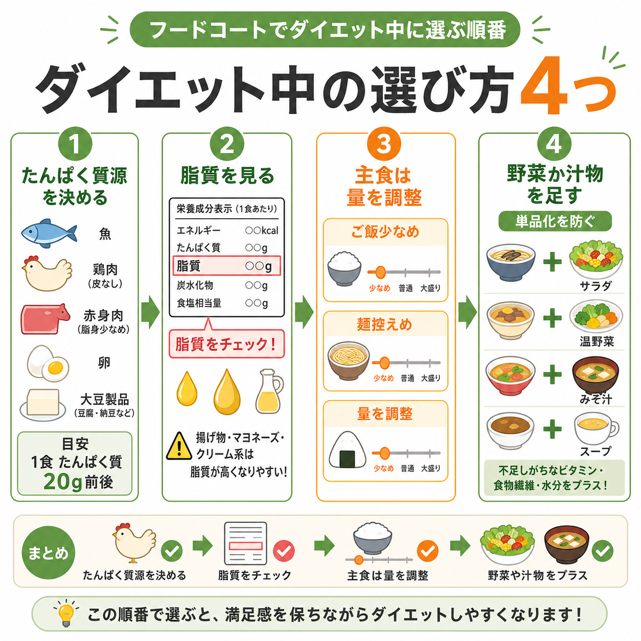 ダイエット中の選び方4つ