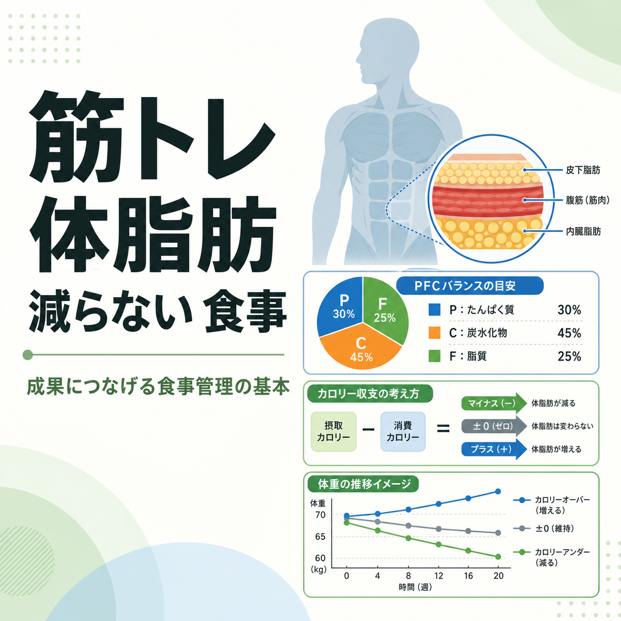 筋トレ 体脂肪 減らない 食事｜成果につなげる食事管理の基本