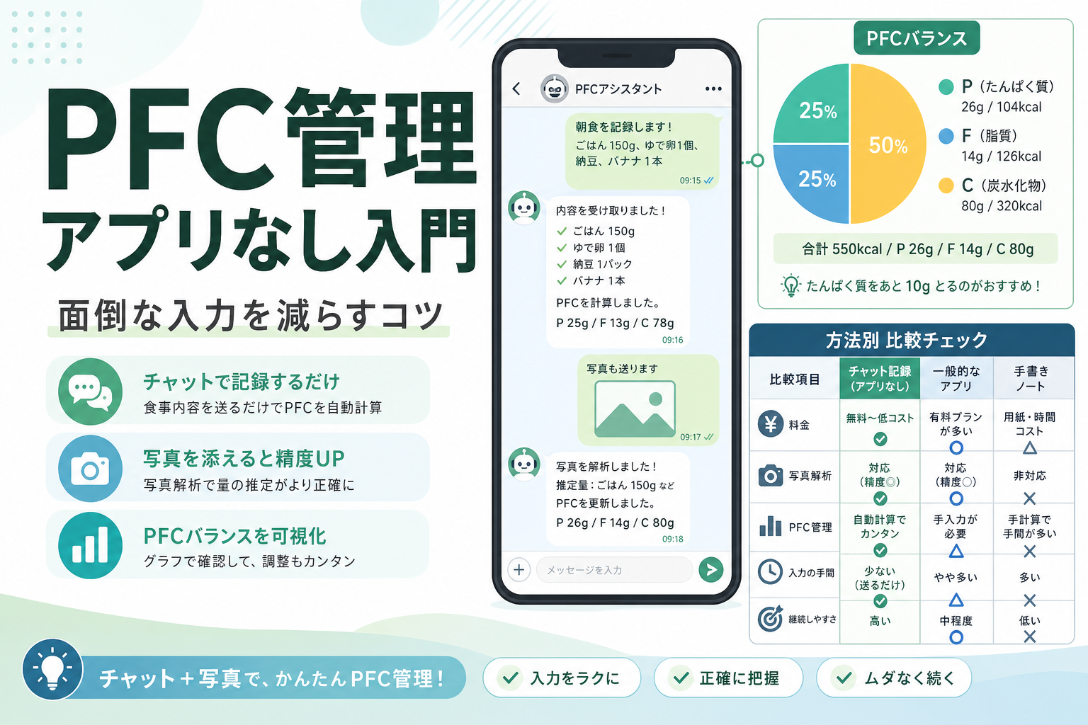PFC管理 アプリなし入門|面倒な入力を減らすコツ