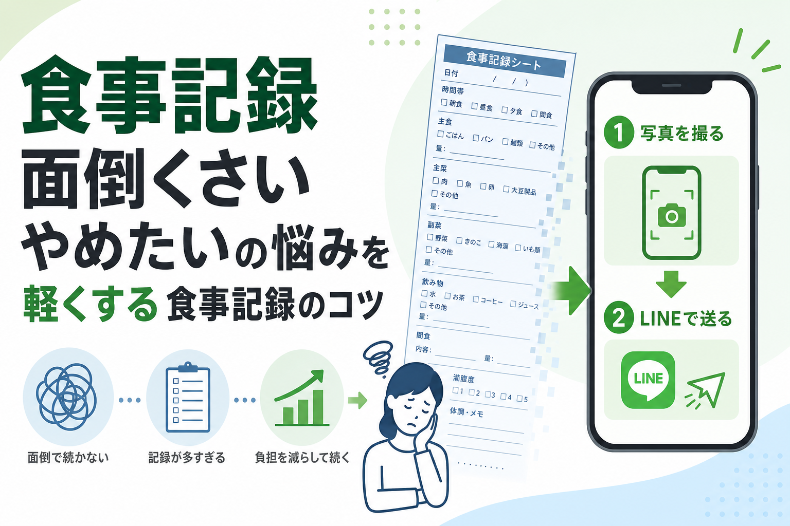 食事記録 面倒くさい やめたいの悩みを軽くする食事記録のコツ