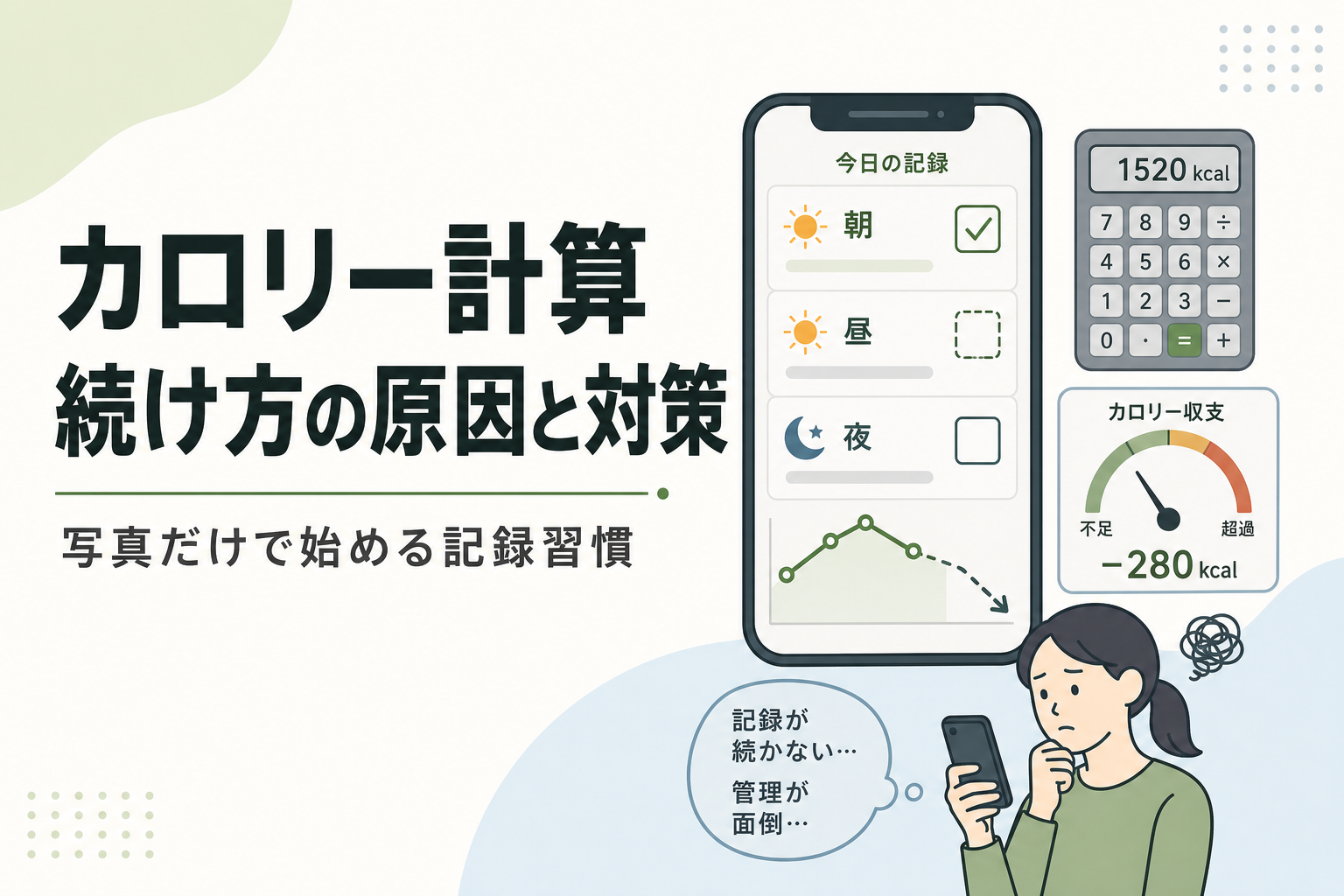 カロリー計算 続け方の原因と対策|写真だけで始める記録習慣