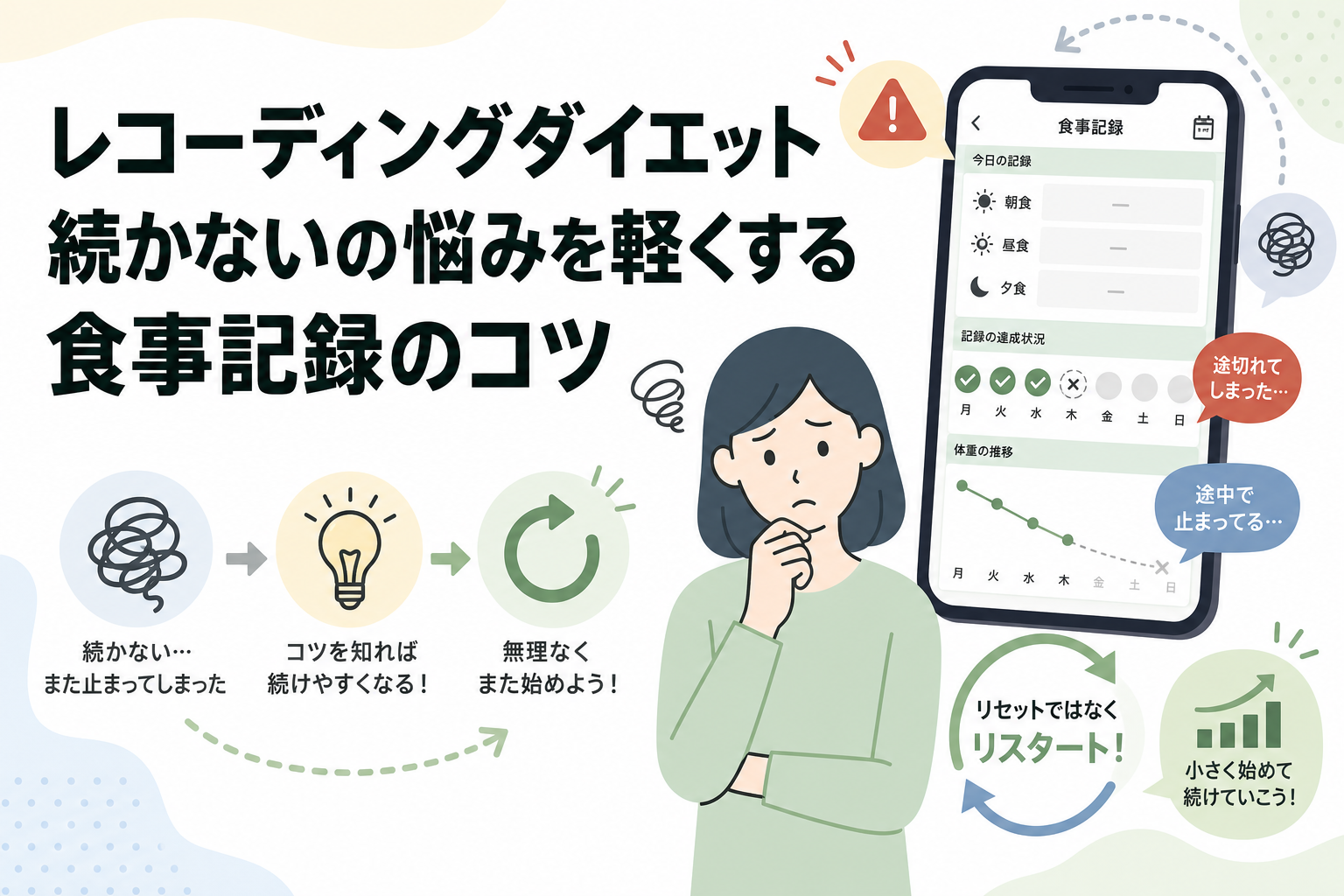 レコーディングダイエット 続かないの悩みを軽くする食事記録のコツ
