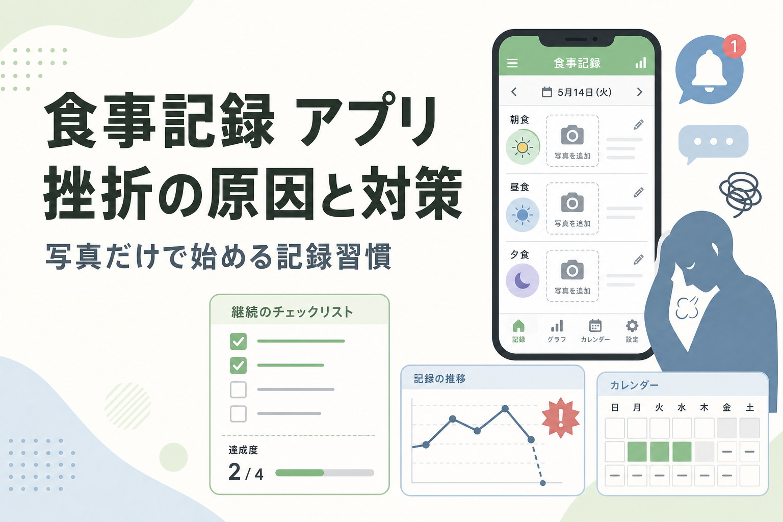 食事記録 アプリ 挫折の原因と対策|写真だけで始める記録習慣