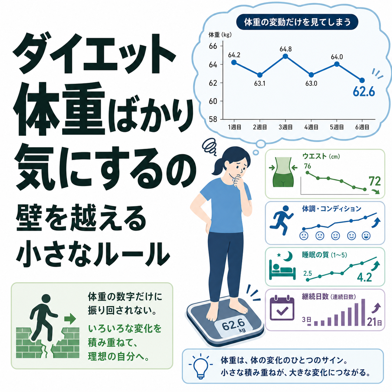 ダイエット 体重ばかり気にするの壁を越える小さなルール