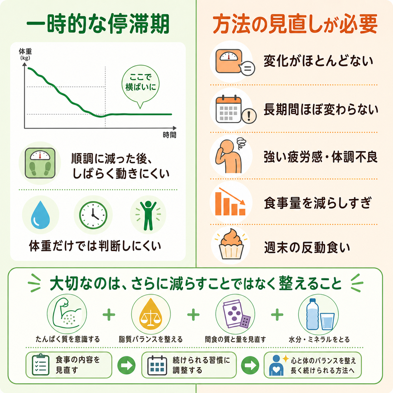 停滞期と「方法が合っていない状態」は分けて考える