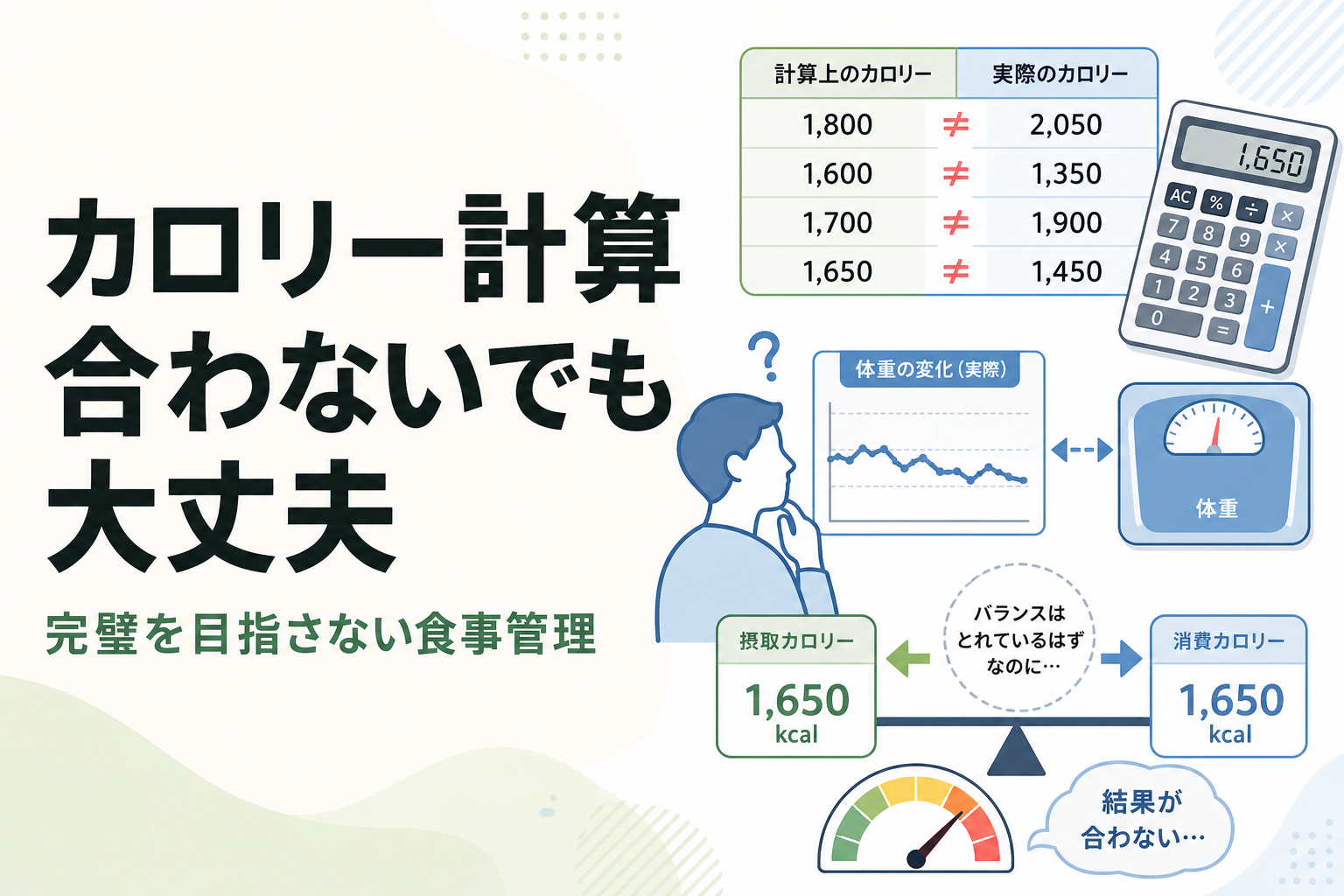 カロリー計算 合わないでも大丈夫|完璧を目指さない食事管理