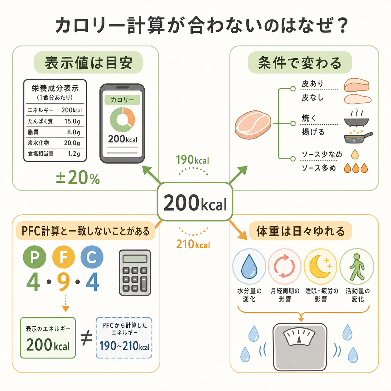 カロリー計算が合わないのはなぜ?
