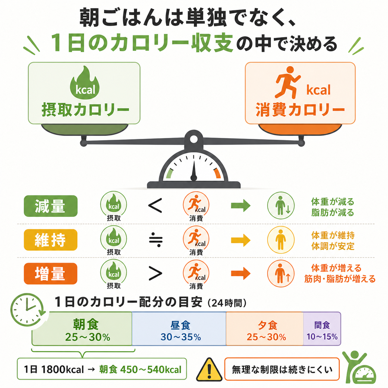 まずは1日のカロリー収支を決める