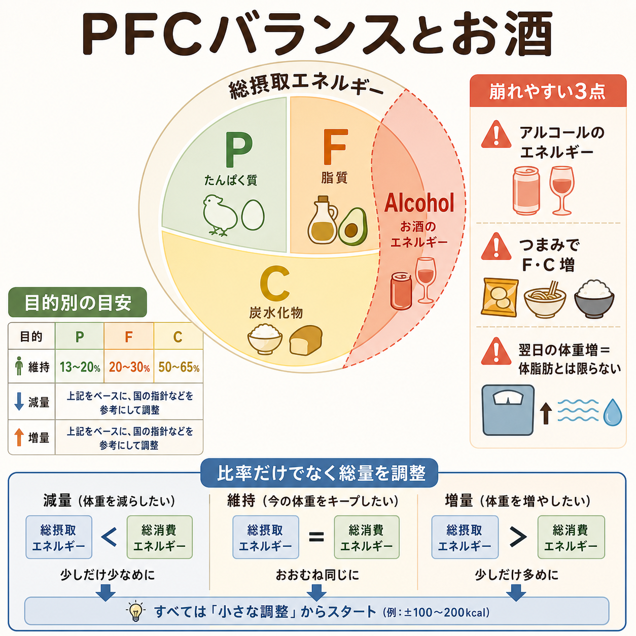 PFCバランスとお酒を両立する考え方