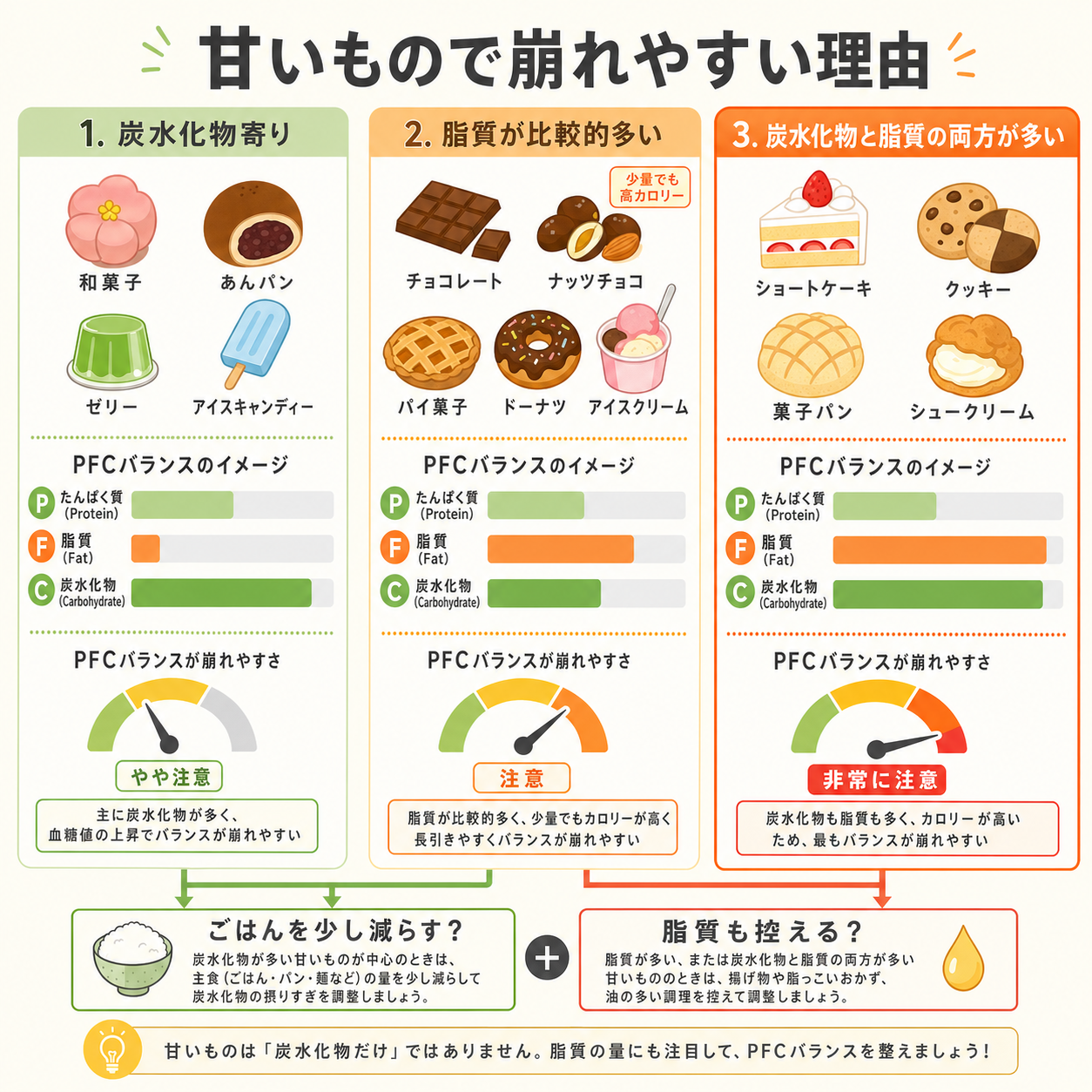 甘いもので崩れやすい理由