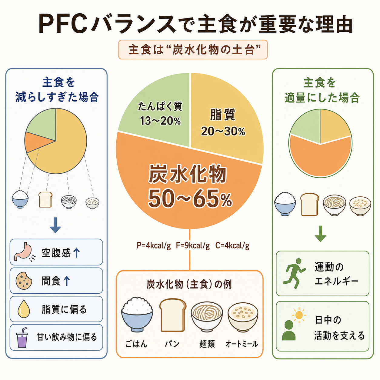 PFCバランスで主食が重要な理由
