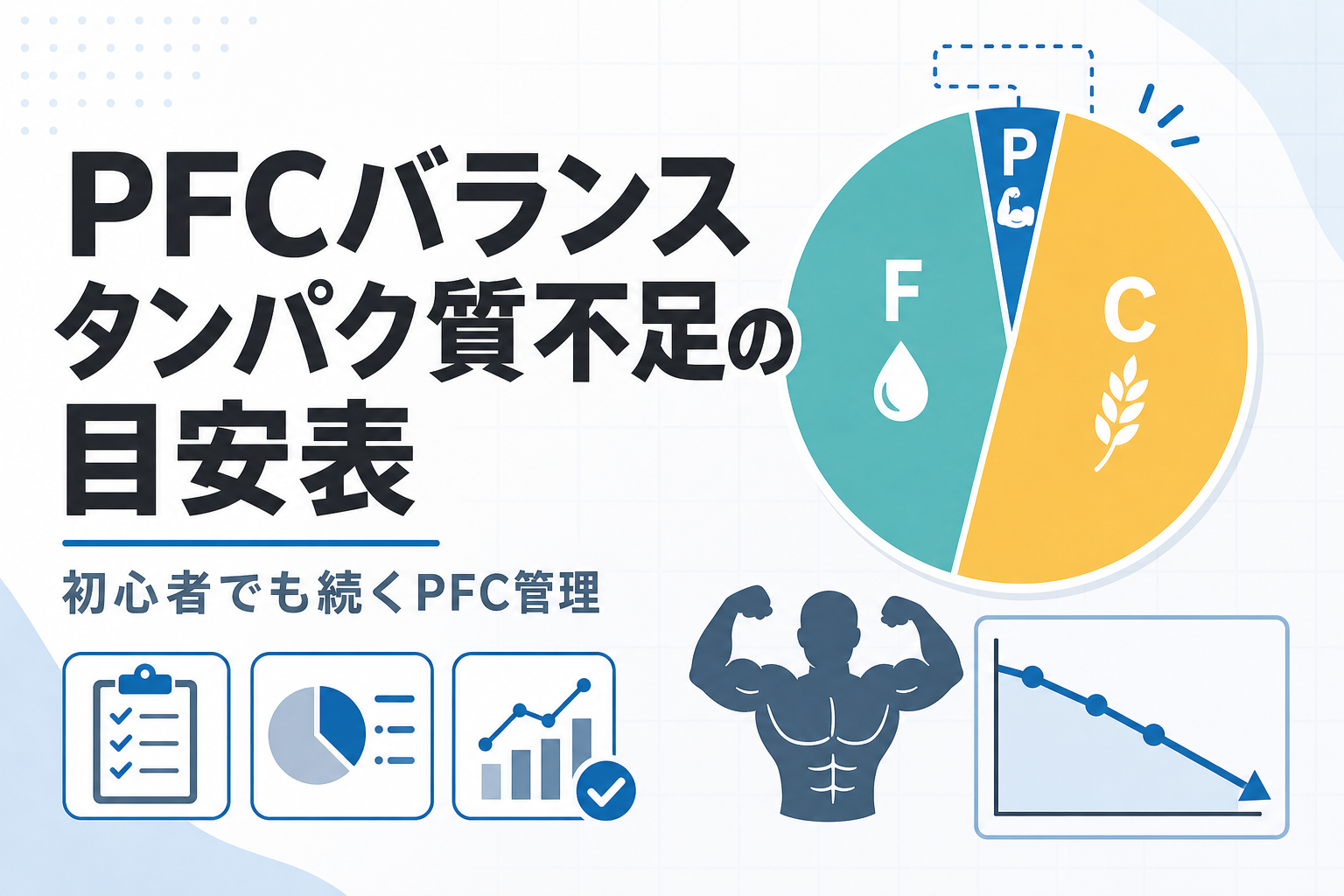PFCバランス タンパク質不足の目安表｜初心者でも続くPFC管理