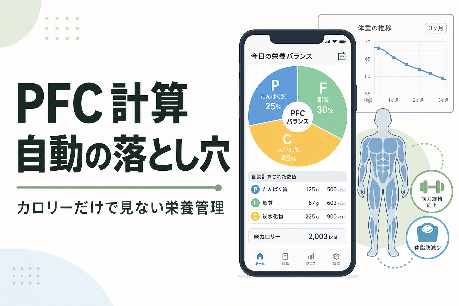 PFC 計算 自動の落とし穴｜カロリーだけで見ない栄養管理