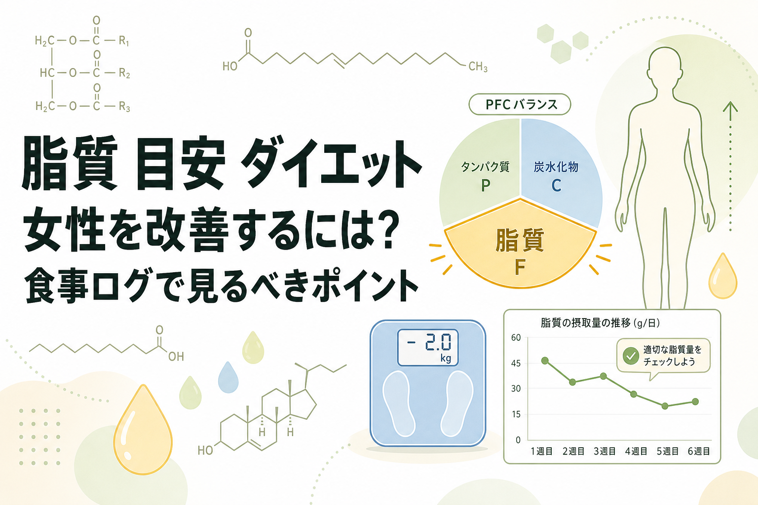 脂質 目安 ダイエット 女性を改善するには?食事ログで見るべきポイント