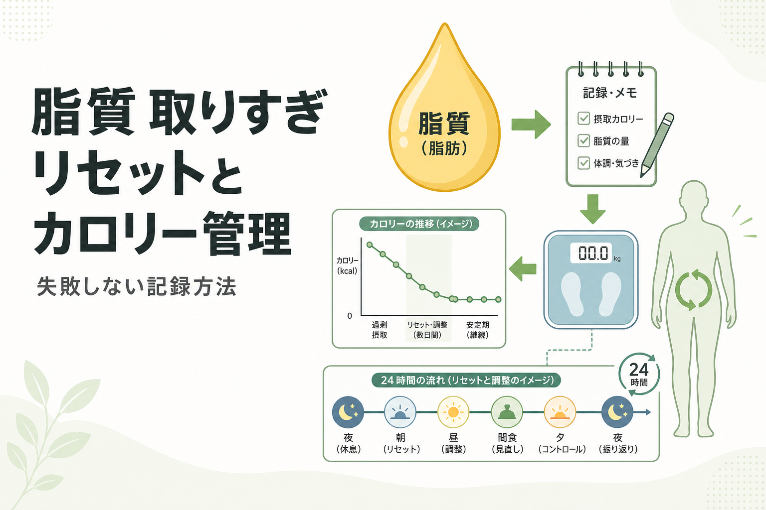 脂質 取りすぎ リセットとカロリー管理|失敗しない記録方法