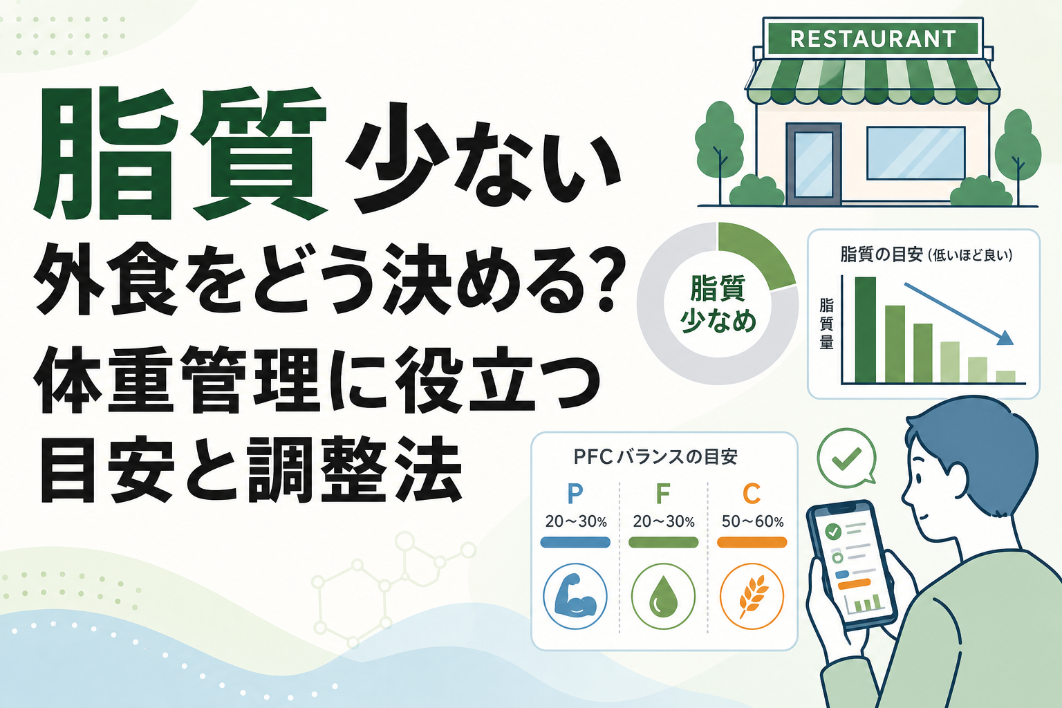 脂質 少ない 外食をどう決める?体重管理に役立つ目安と調整法