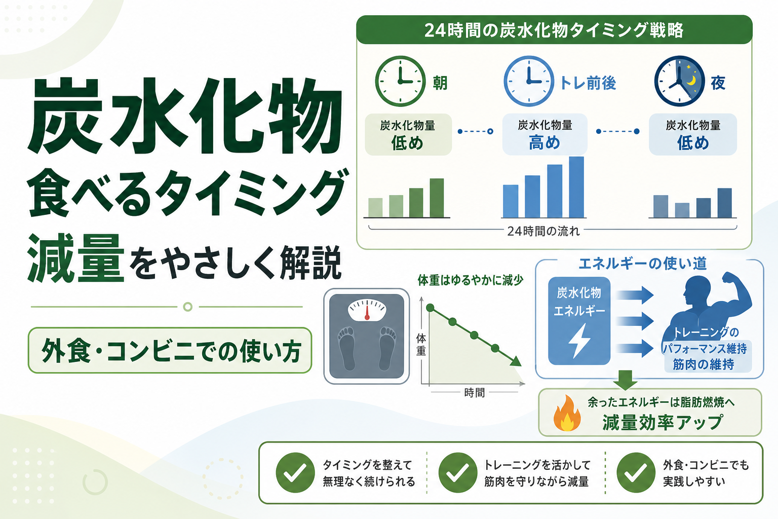 炭水化物 食べるタイミング 減量をやさしく解説|外食・コンビニでの使い方