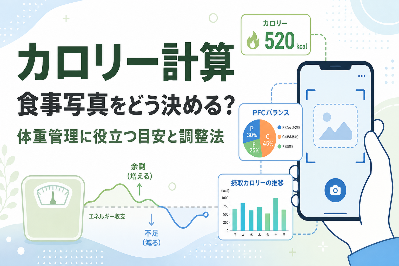カロリー計算 食事写真をどう決める？体重管理に役立つ目安と調整法