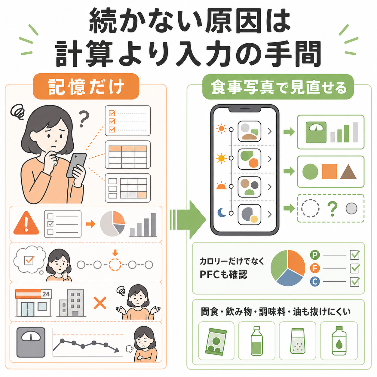なぜ「食事写真」と「カロリー計算」が続かないのか