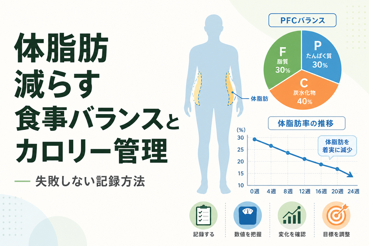体脂肪 減らす 食事バランスとカロリー管理｜失敗しない記録方法