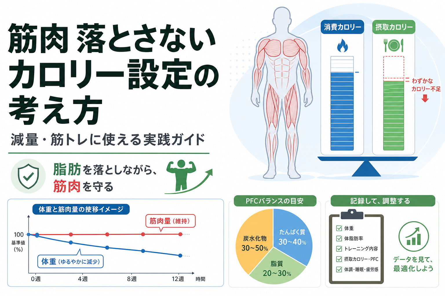 筋肉 落とさない カロリー設定の考え方｜減量・筋トレに使える実践ガイド