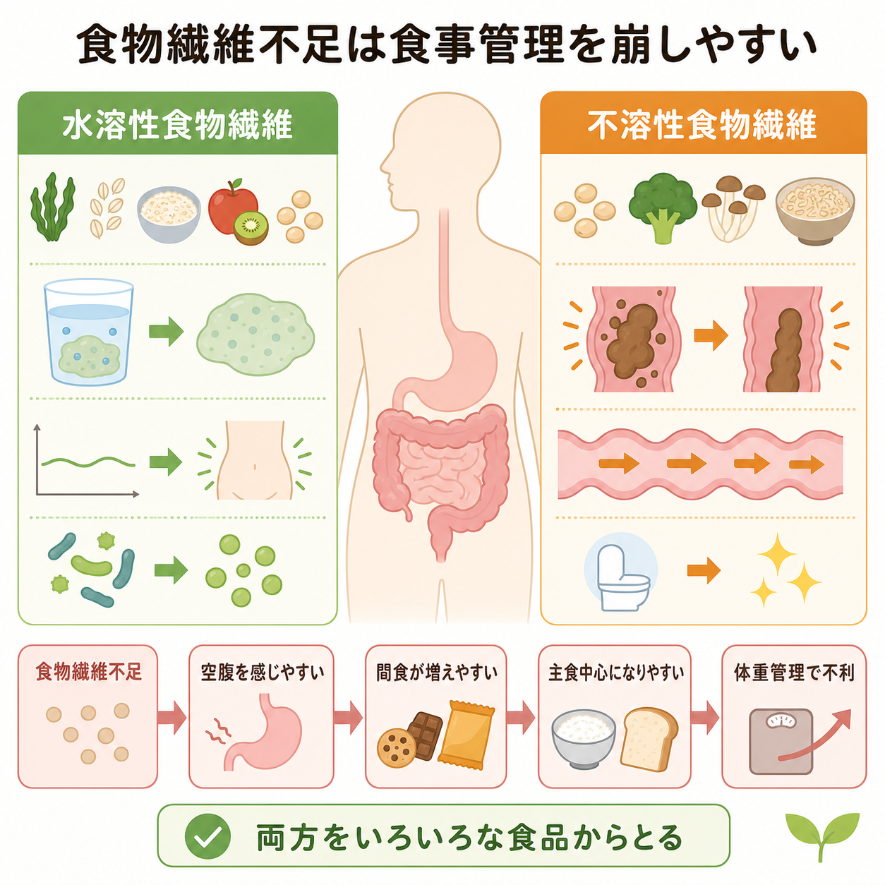 食物繊維が足りないと、体重管理で不利になりやすい理由