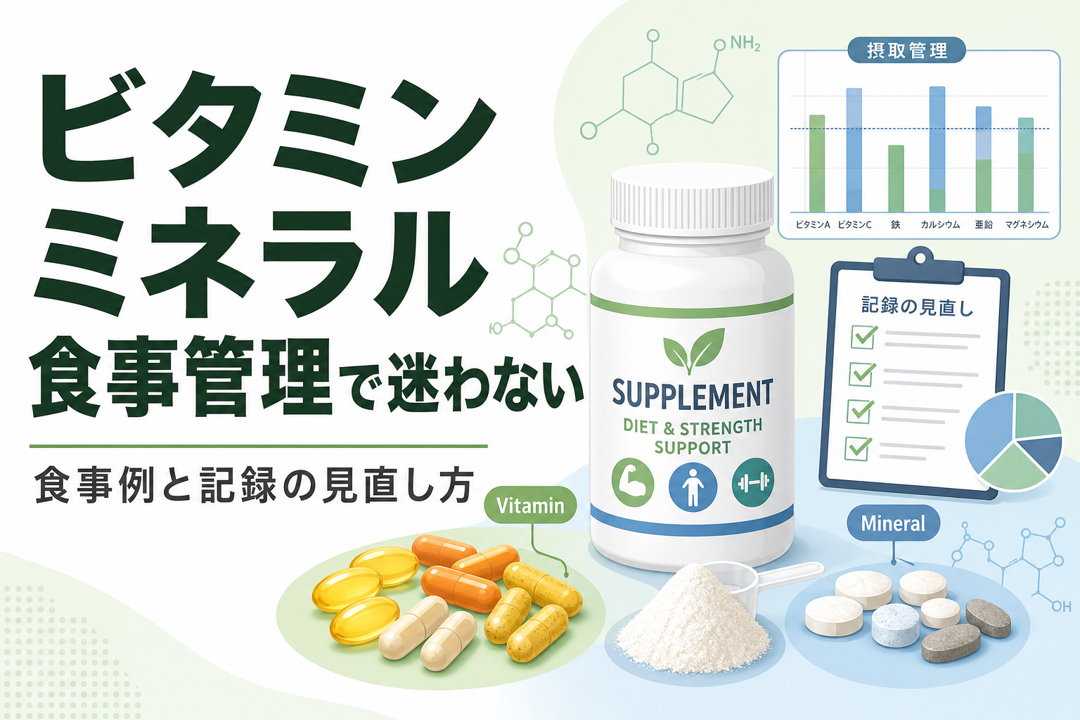 ビタミン ミネラル 食事管理で迷わない|食事例と記録の見直し方