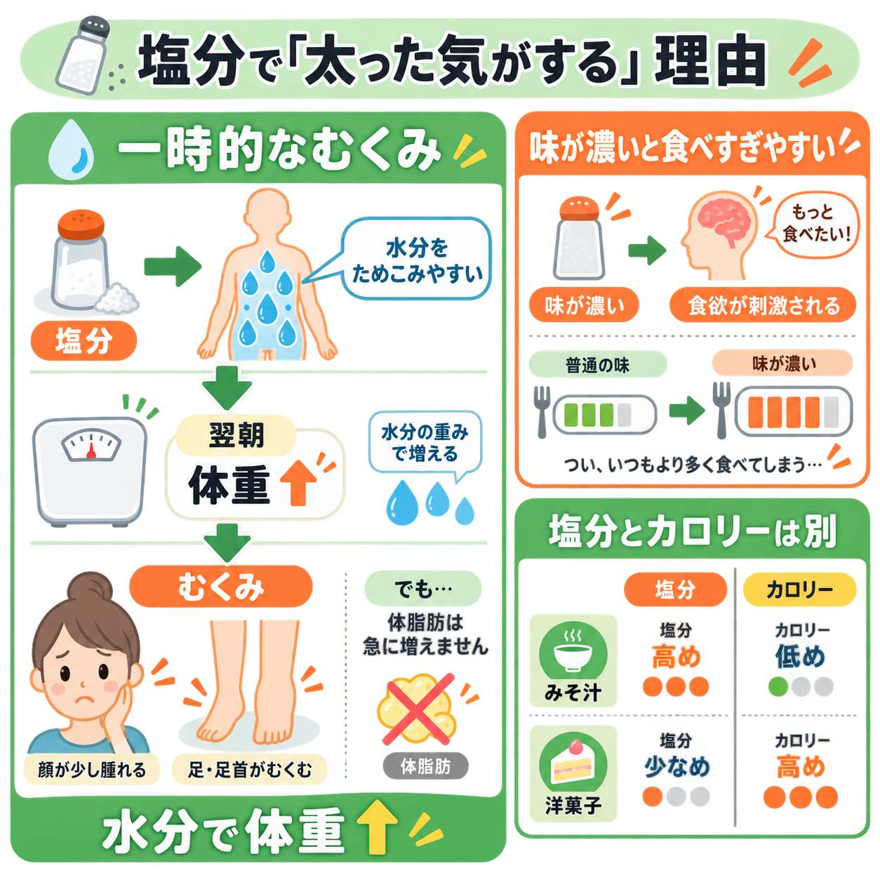 なぜ塩分で「太った気がする」のか