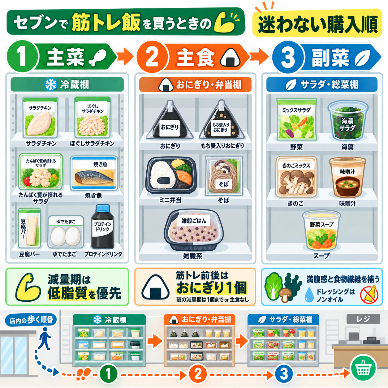 迷わない購入順は「主菜、主食、副菜」